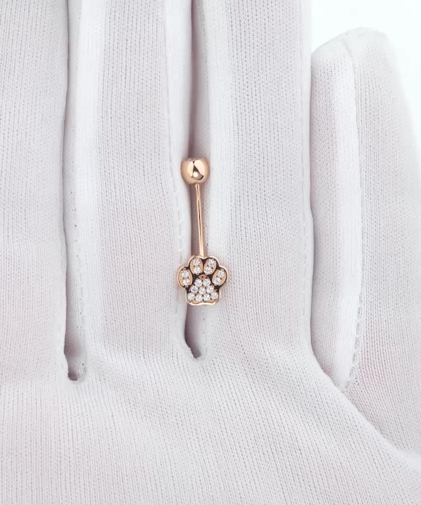 Zelta auskars ar cirkonijiem nabā - Goldinga