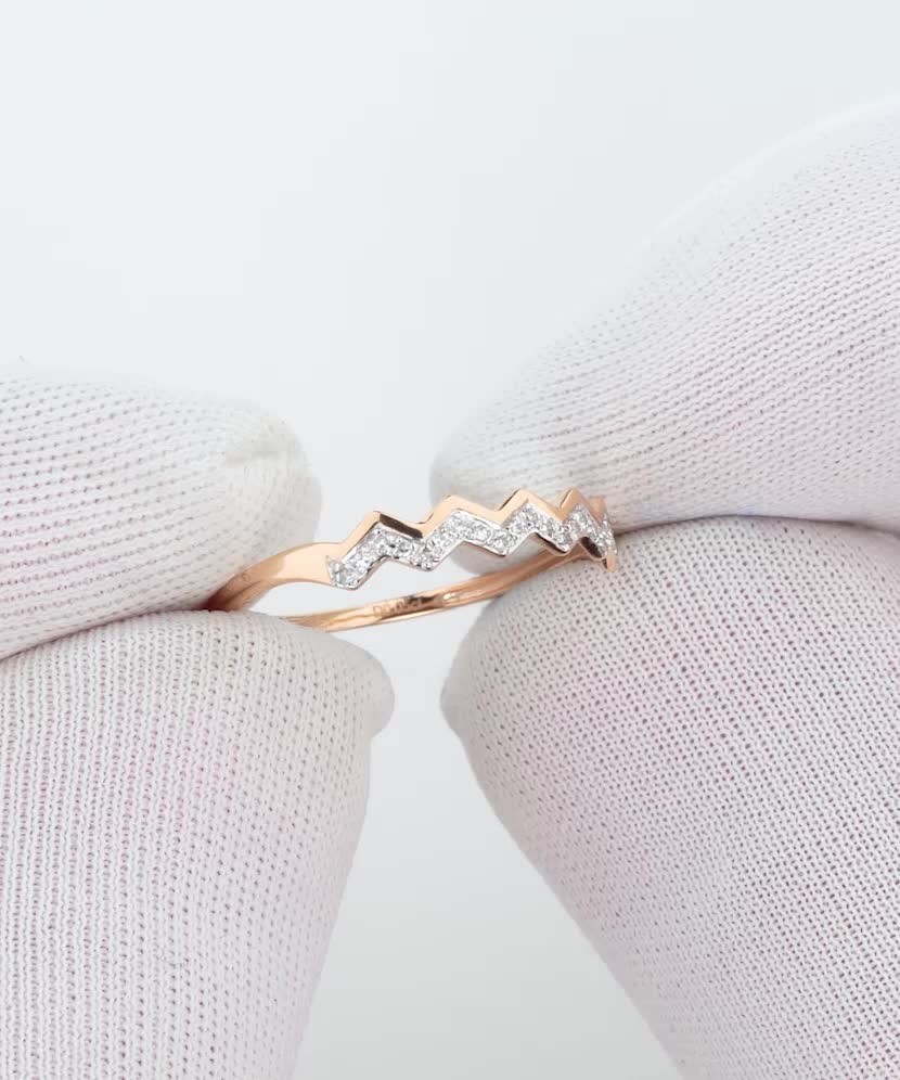 Auksinis žiedas su deimantais - Goldinga