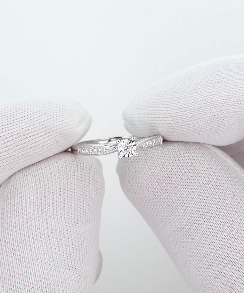 Baltā zelta gredzens ar dimantiem - Goldinga