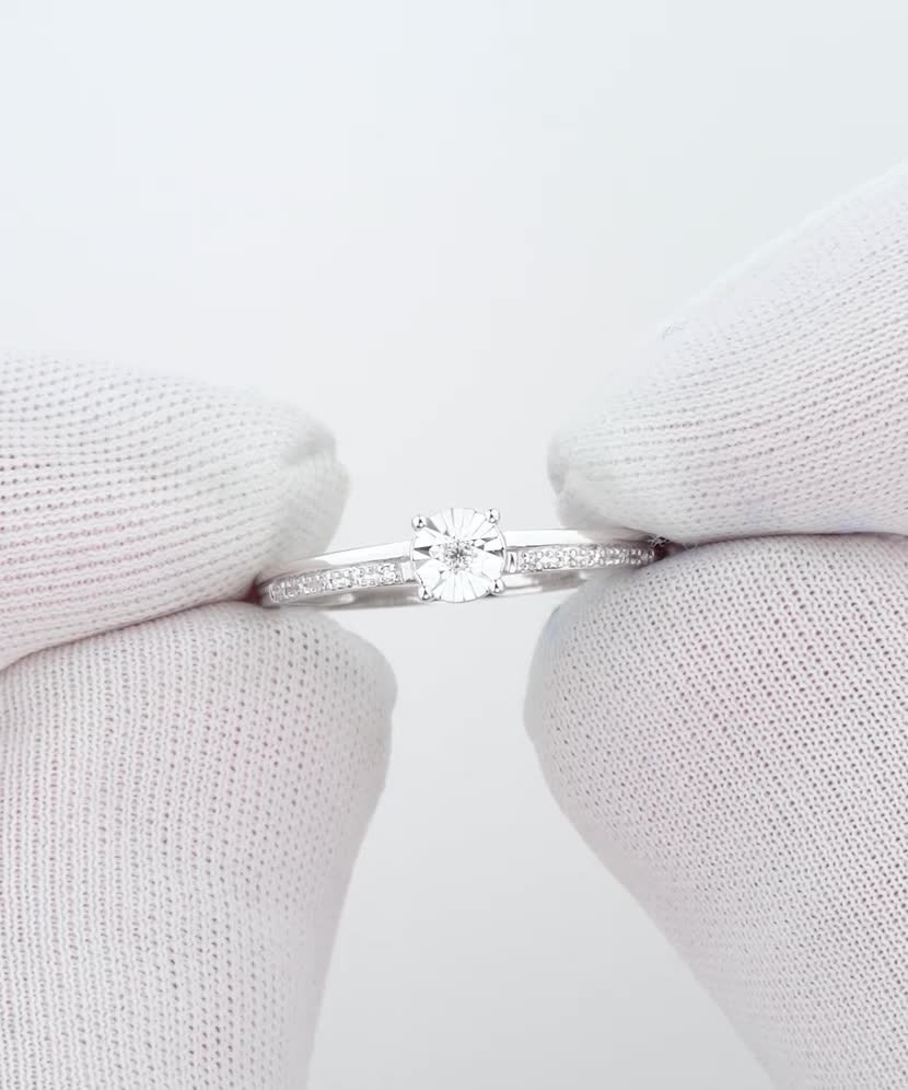 Baltā zelta gredzens ar dimantiem - Goldinga