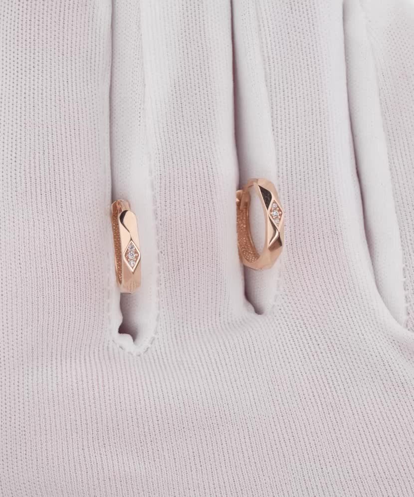 Золотые серьги с цирконами