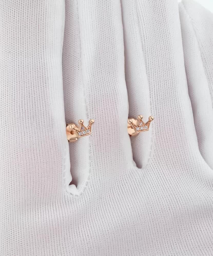 Zelta auskari ar cirkonijiem "Kronis"