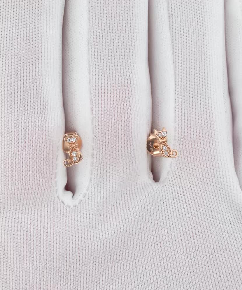 Золотые серьги с цирконами