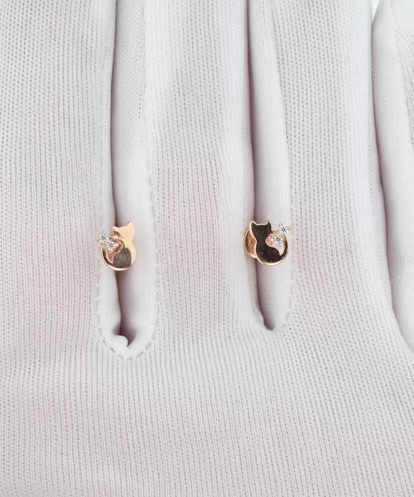 Zelta auskari ar cirkonijiem - Goldinga