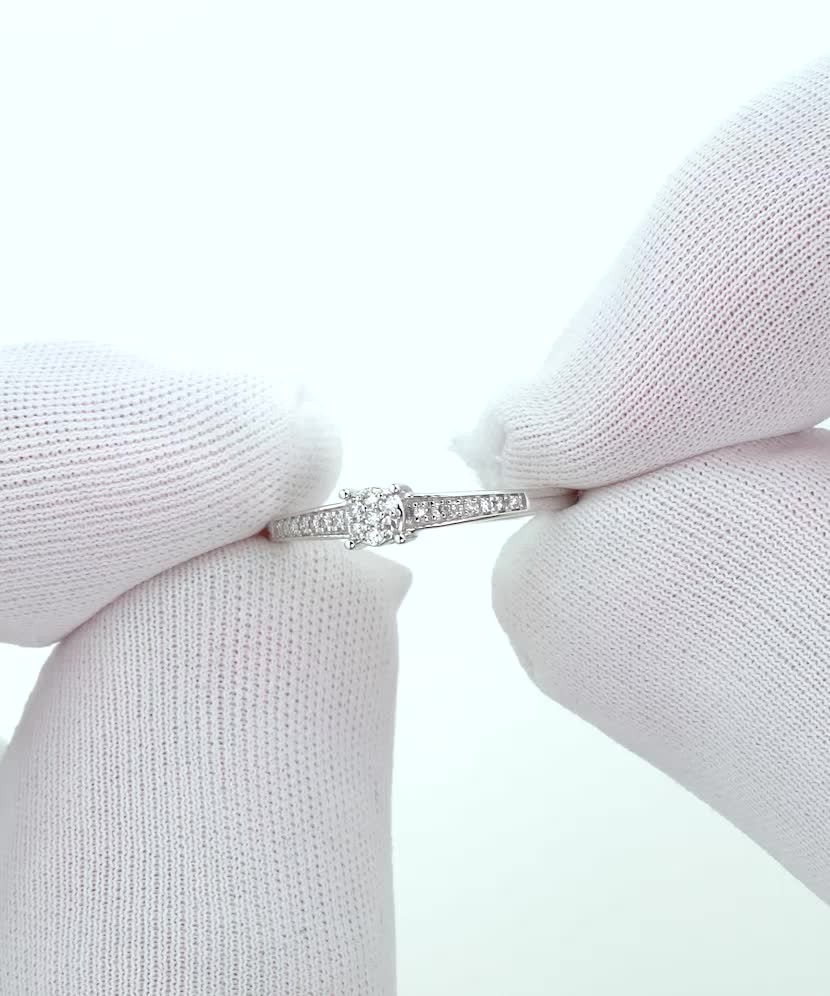 Baltā zelta gredzens ar dimantiem