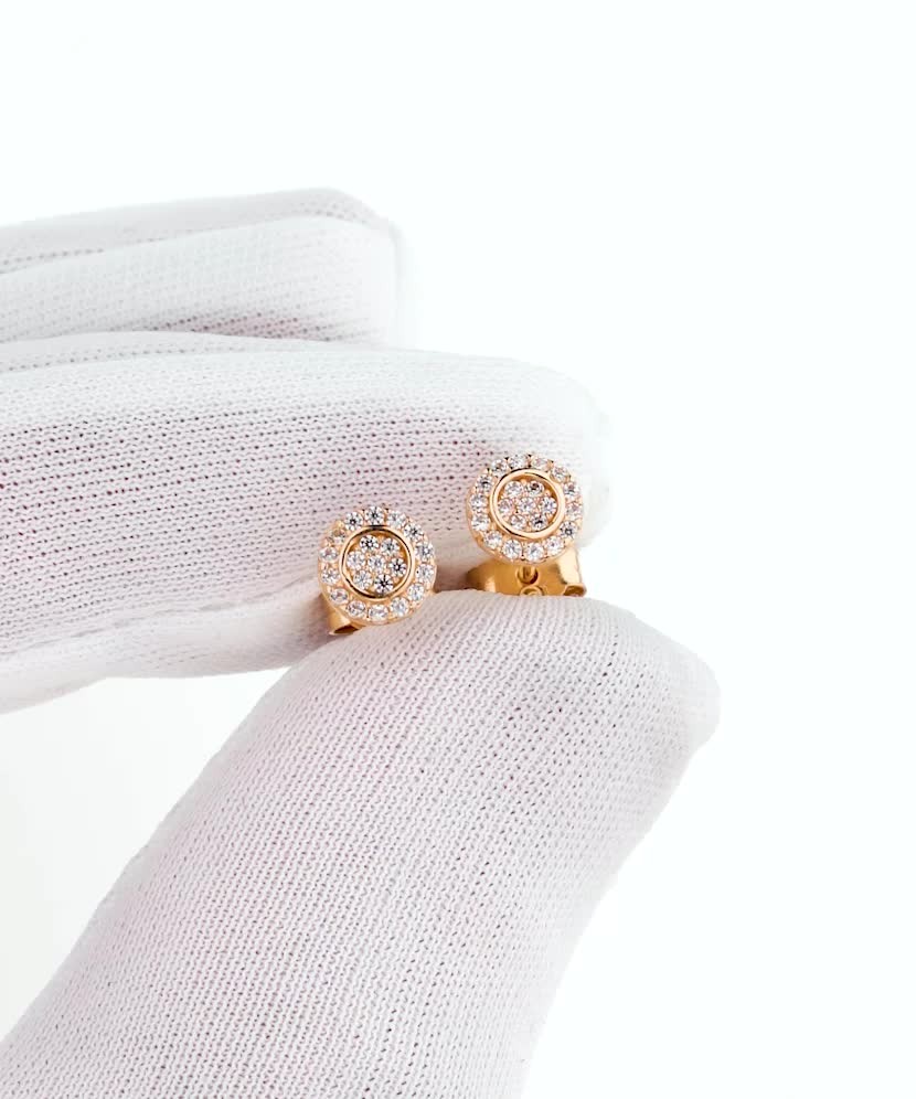 Золотые серьги с цирконами