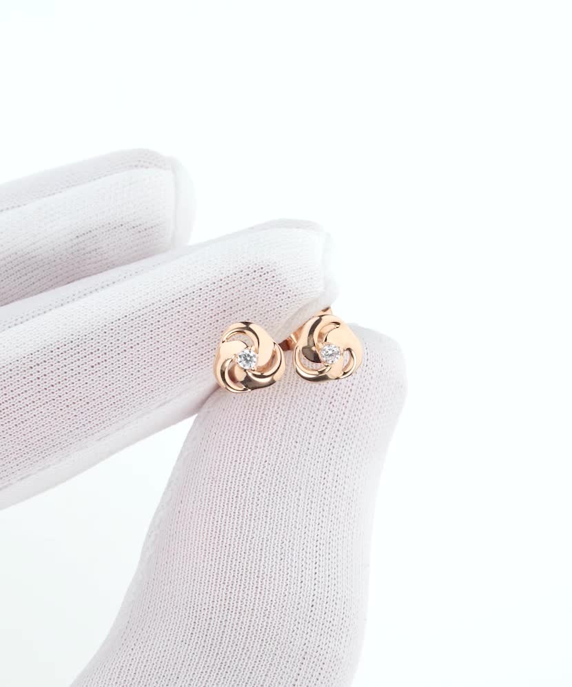 Золотые серьги с цирконами