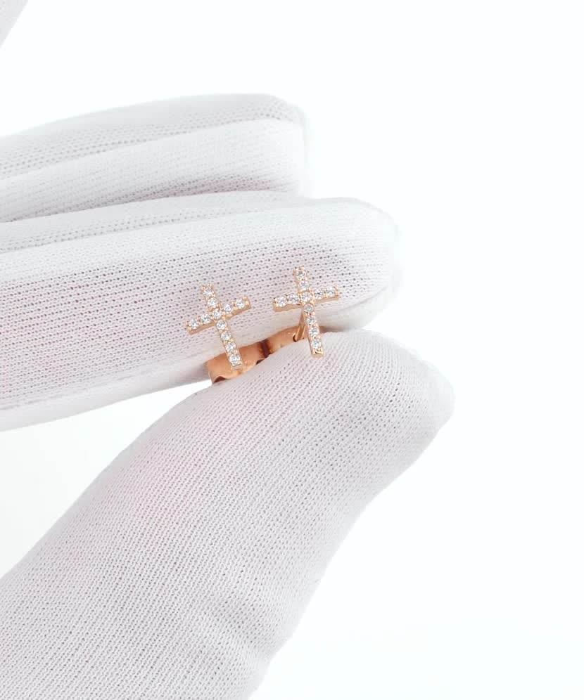 Золотые серьги с цирконами