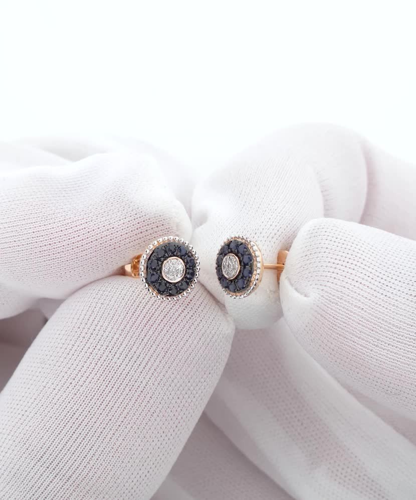 Zelta auskari ar safīriem un briljantiem - Goldinga