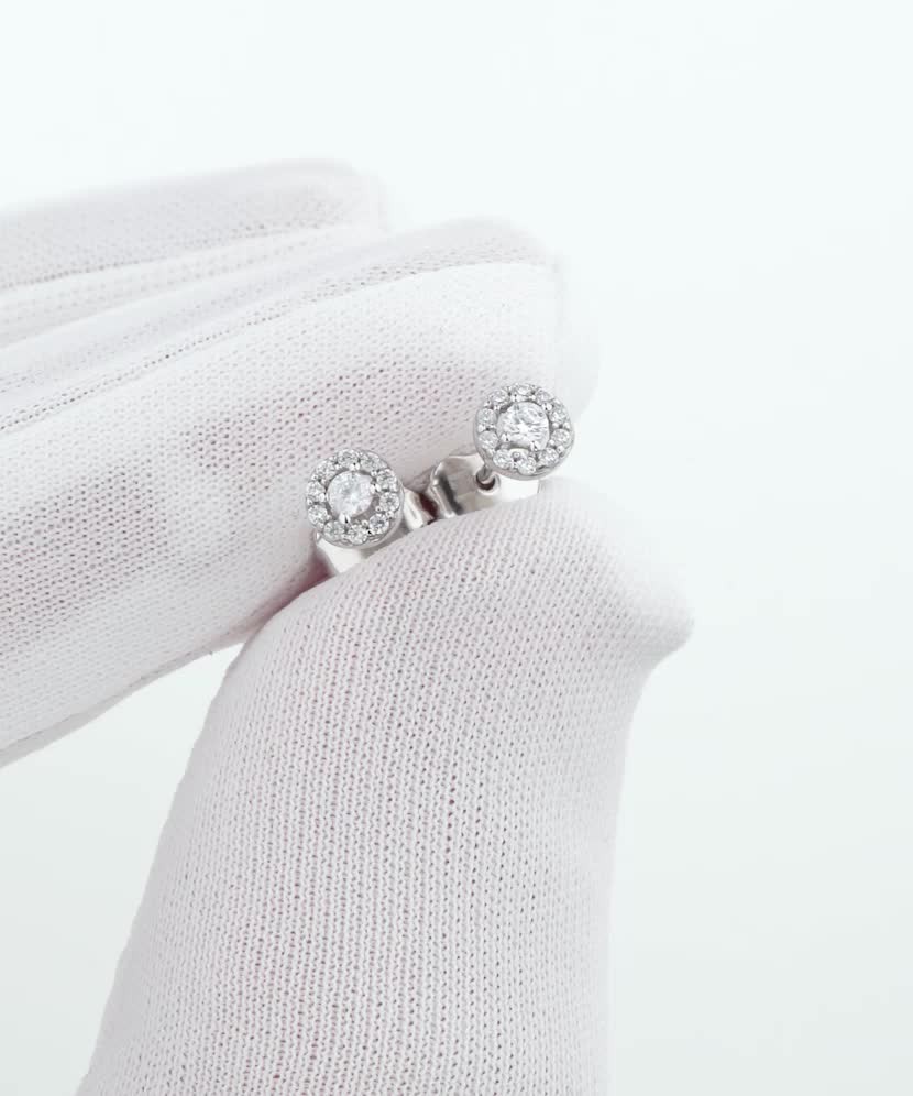 Baltā zelta auskari ar cirkonijiem