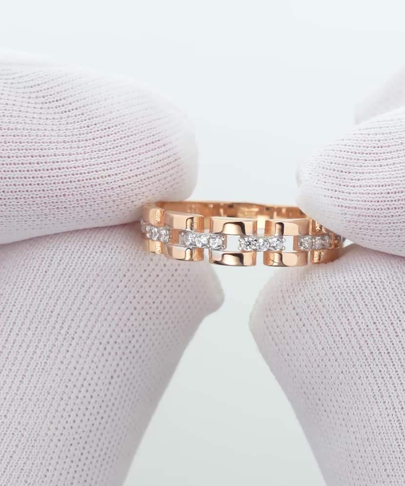 Золотое кольцо с цирконами