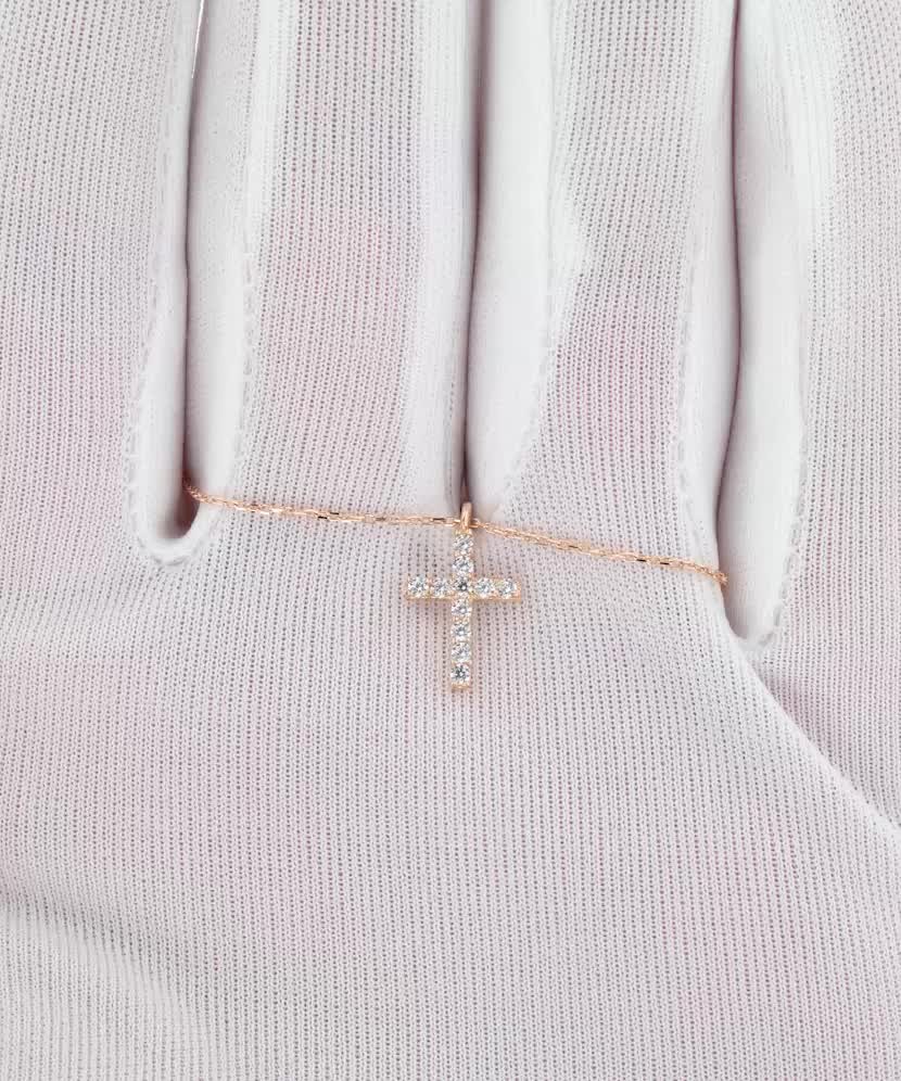 Zelta Ķēdīte Ar Cirkonija Piekariņu "krusts"