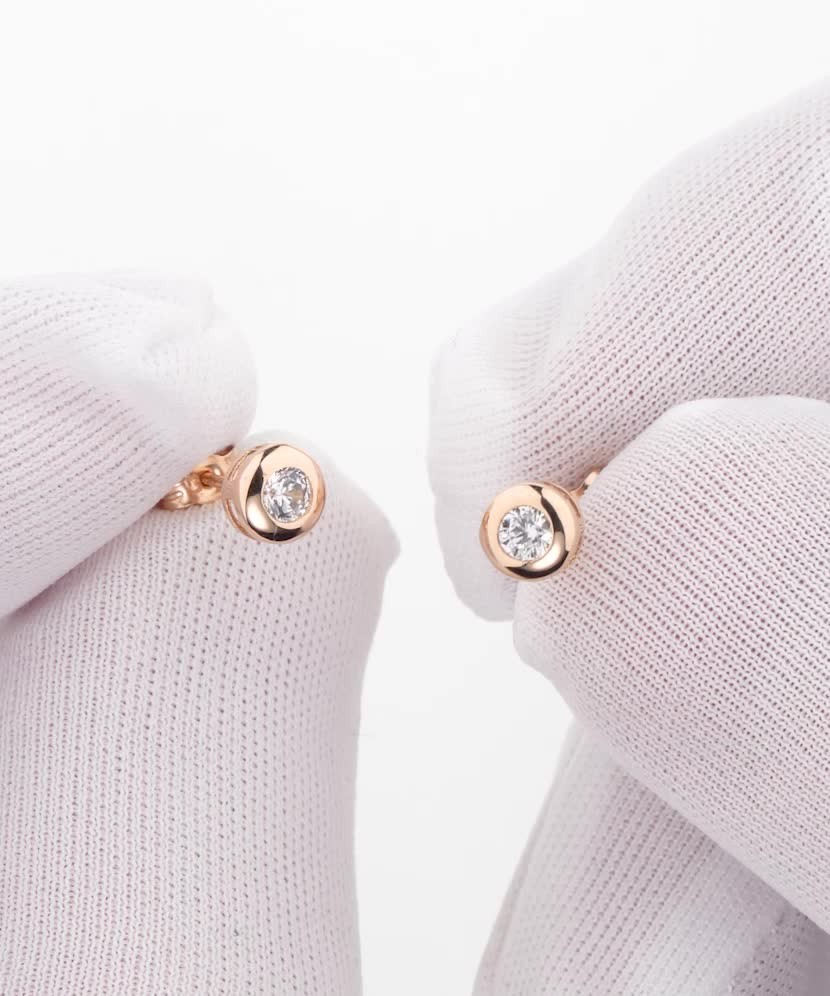 Золотые серьги с цирконами