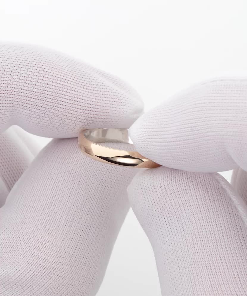 Обручальное серебряное кольцо с золотой пластиной