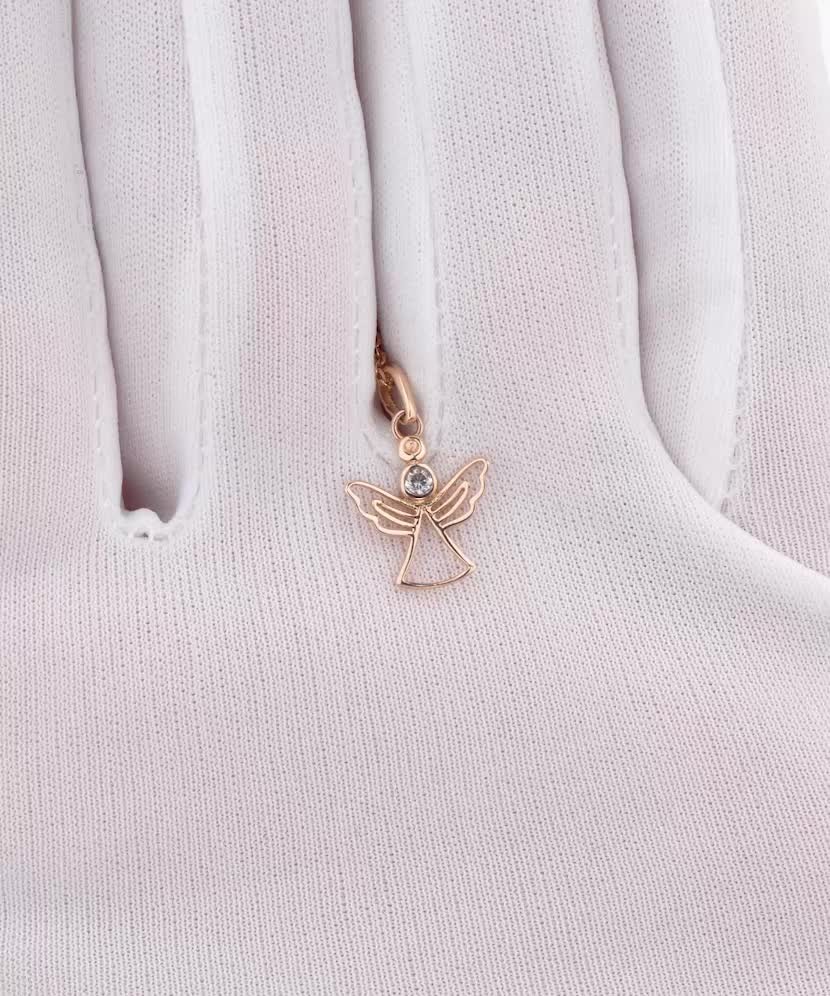 Золотая подвеска с цирконом "Ангел"