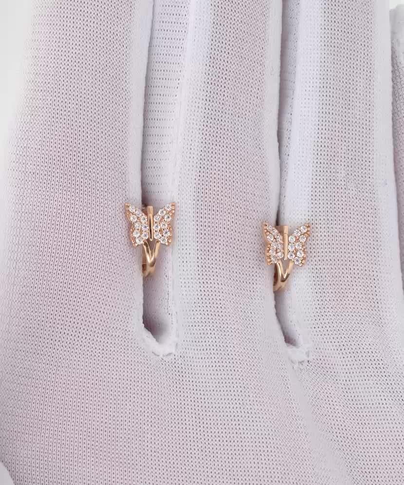 Zelta auskari ar cirkonijiem "Taurenis"