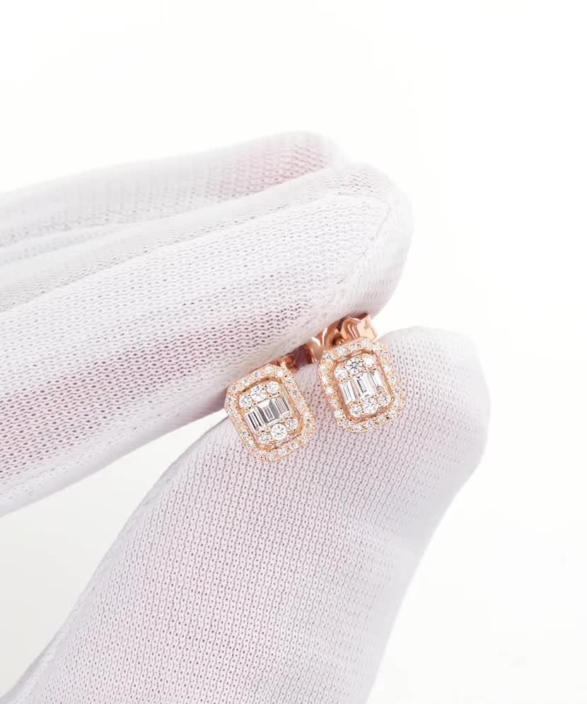 Золотые серьги с алмазами