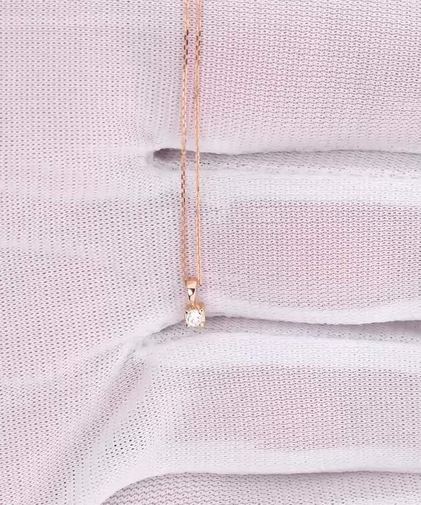 Zelta ķēdīte ar briljanta piekariņu