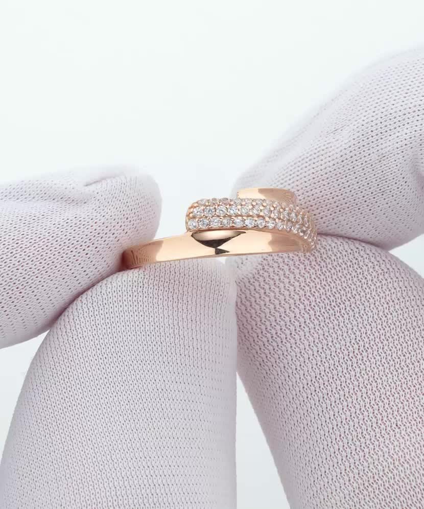 Zelta gredzens ar cirkonijiem