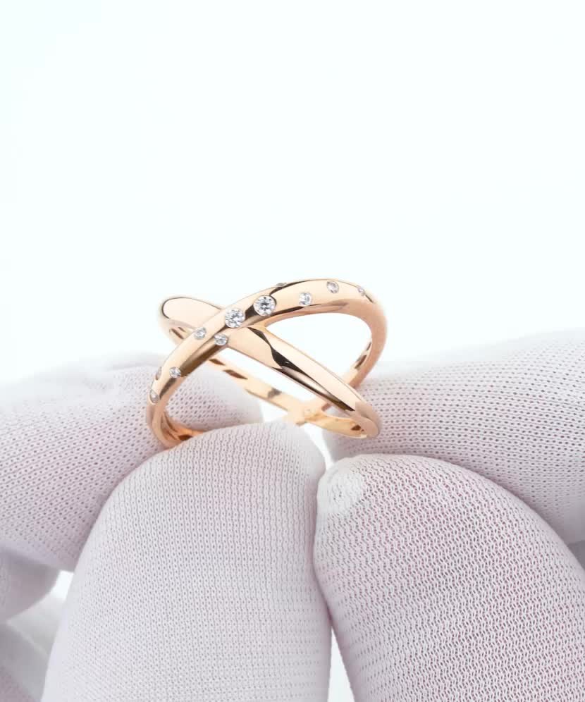 Золотое кольцо с цирконами