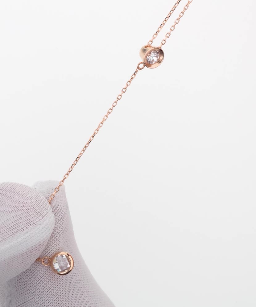 Zelta ķēdīte ar cirkonija piekariņu