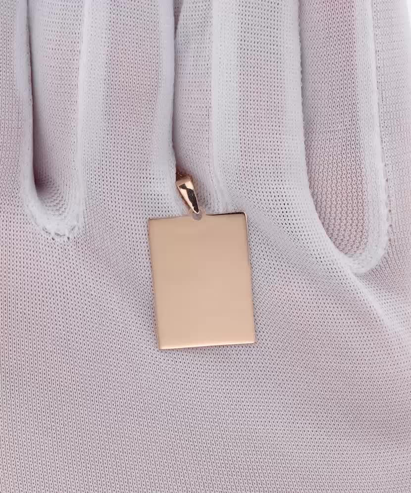 Золотой подвеска "Пластина"