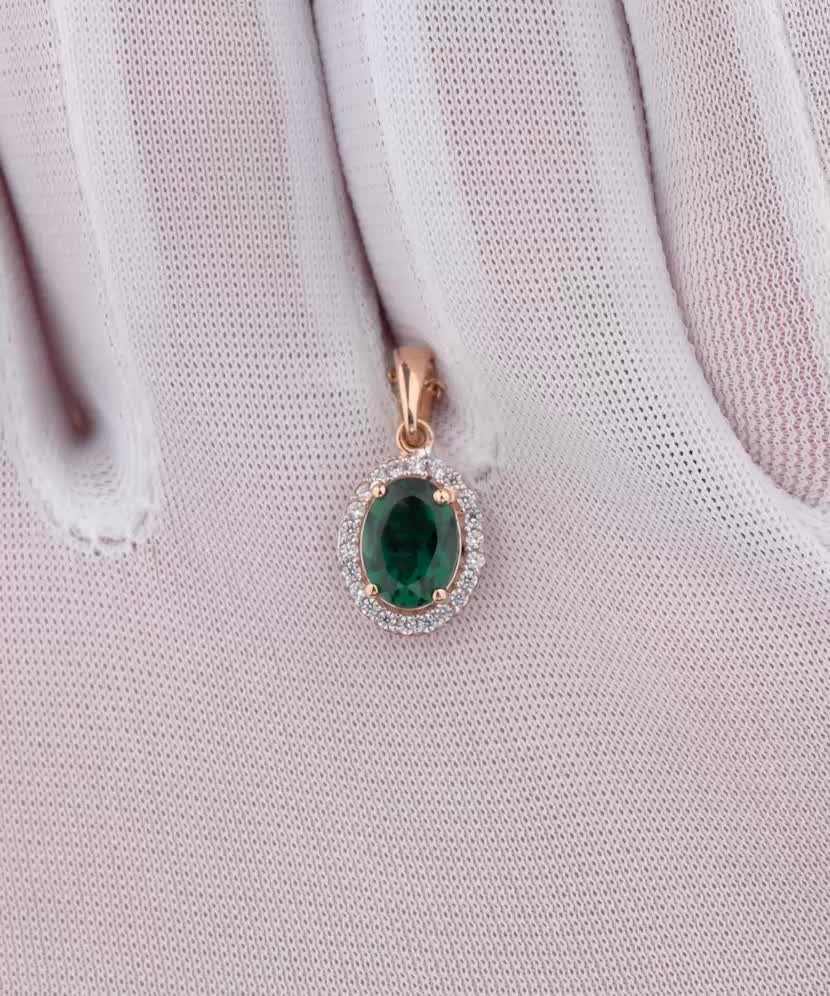 Золотой подвеска с цирконами