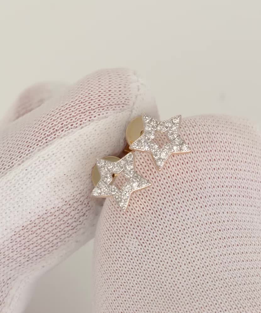 Dzeltena zelta auskari ar briljantiem