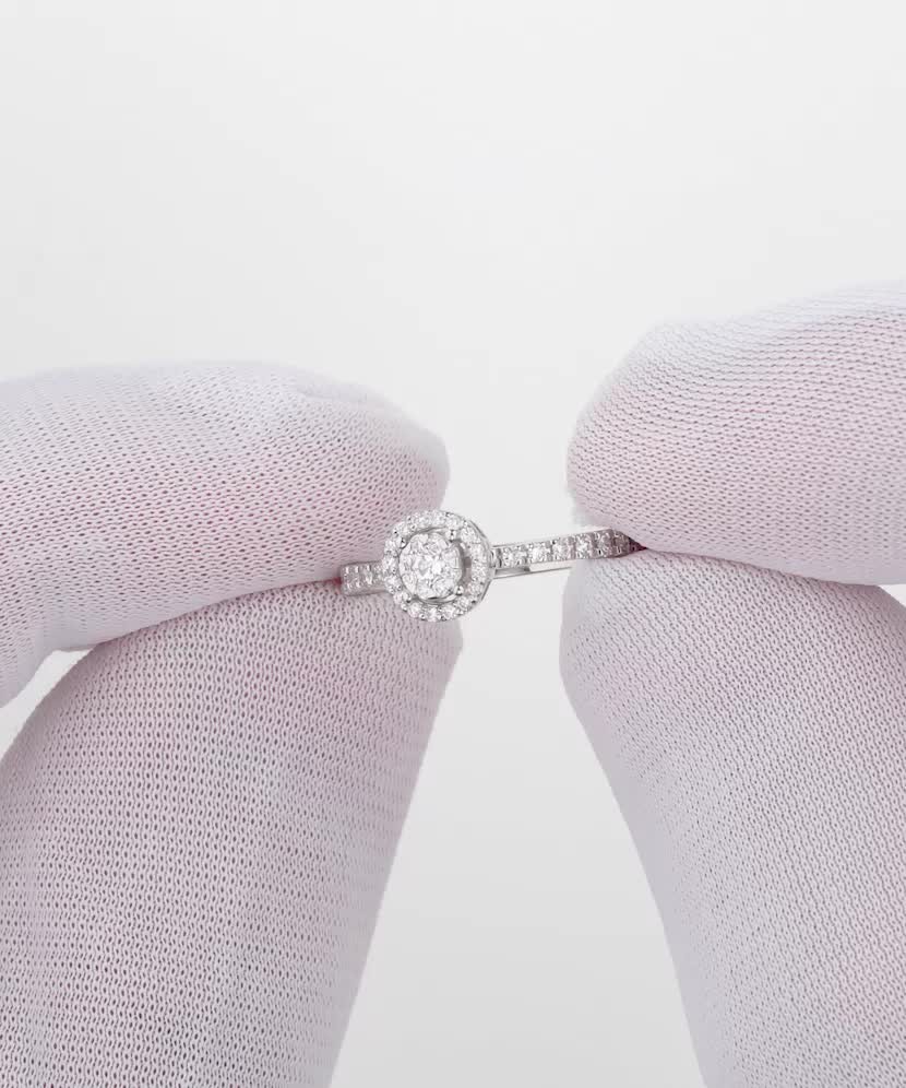 Baltā zelta gredzens ar dimantiem