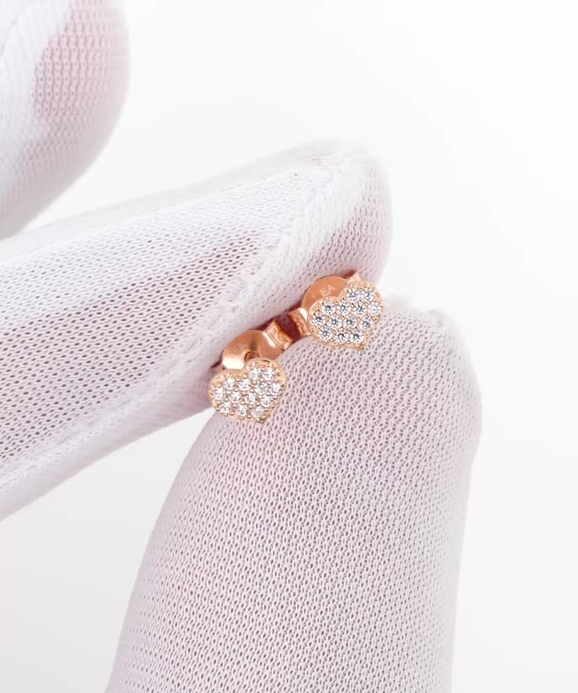 Zelta auskari ar cirkonijiem "Sirsniņas"