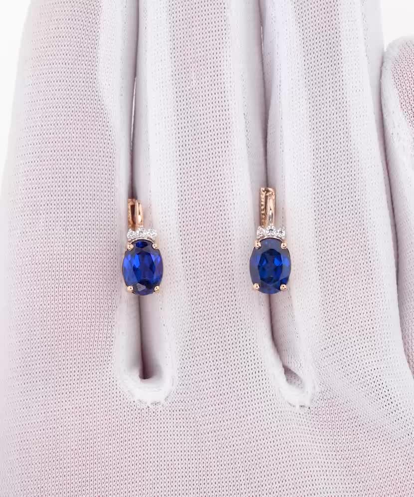 Золотые серьги с цирконами