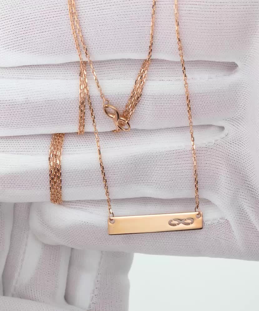 Двойная золотая цепочка с подвеской "Бесконечность"