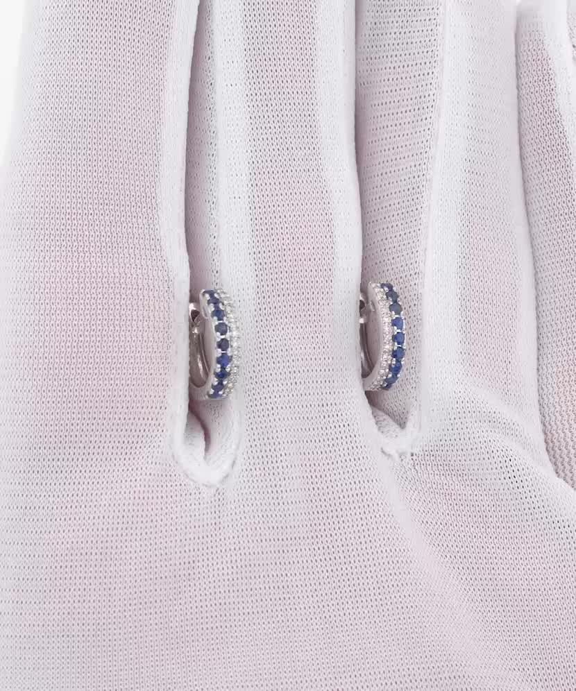 Baltā zelta auskari ar safīriem un briljantiem