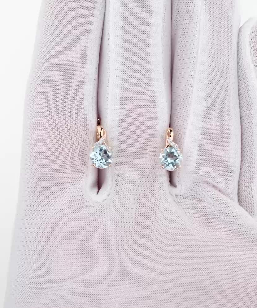 Серьги из желтого золота с топазами и бриллиантами