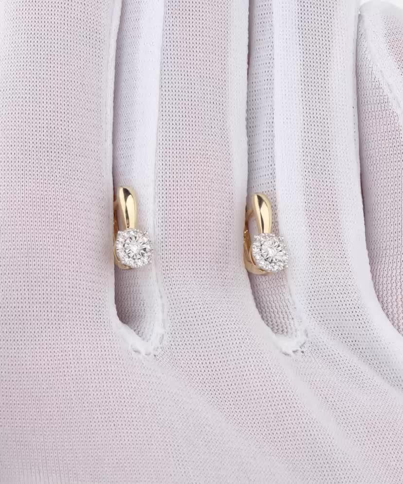 Dzeltena zelta auskari ar briljantiem