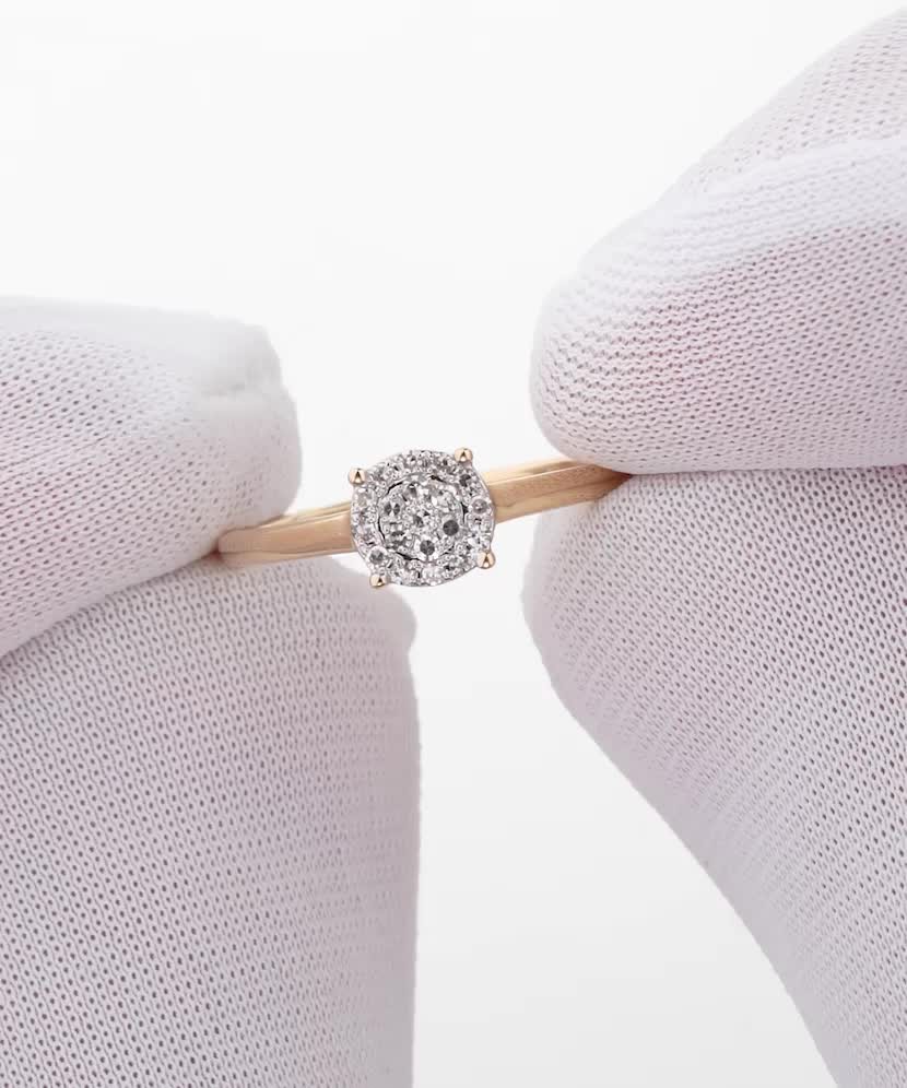 Кольцо из желтого золота с бриллиантами