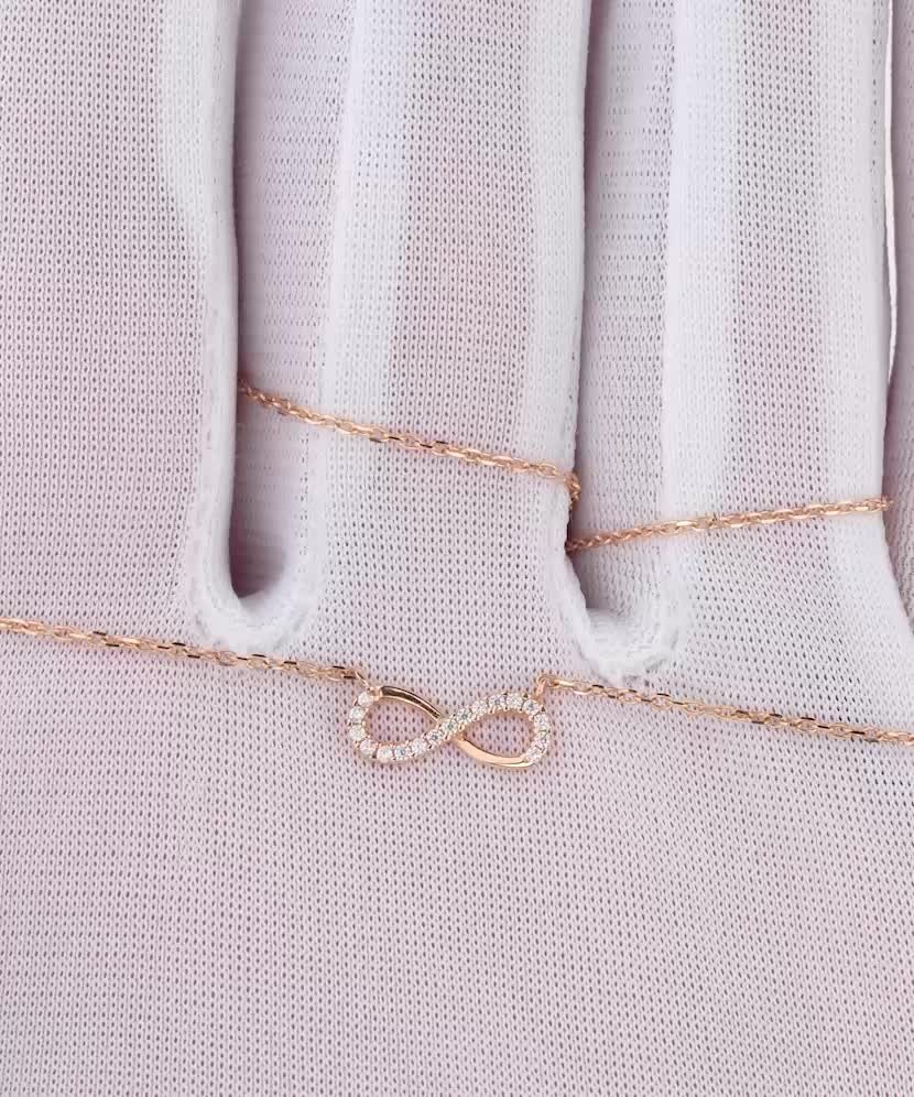 Золотая цепочка с подвеской из циркона "Бесконечность"