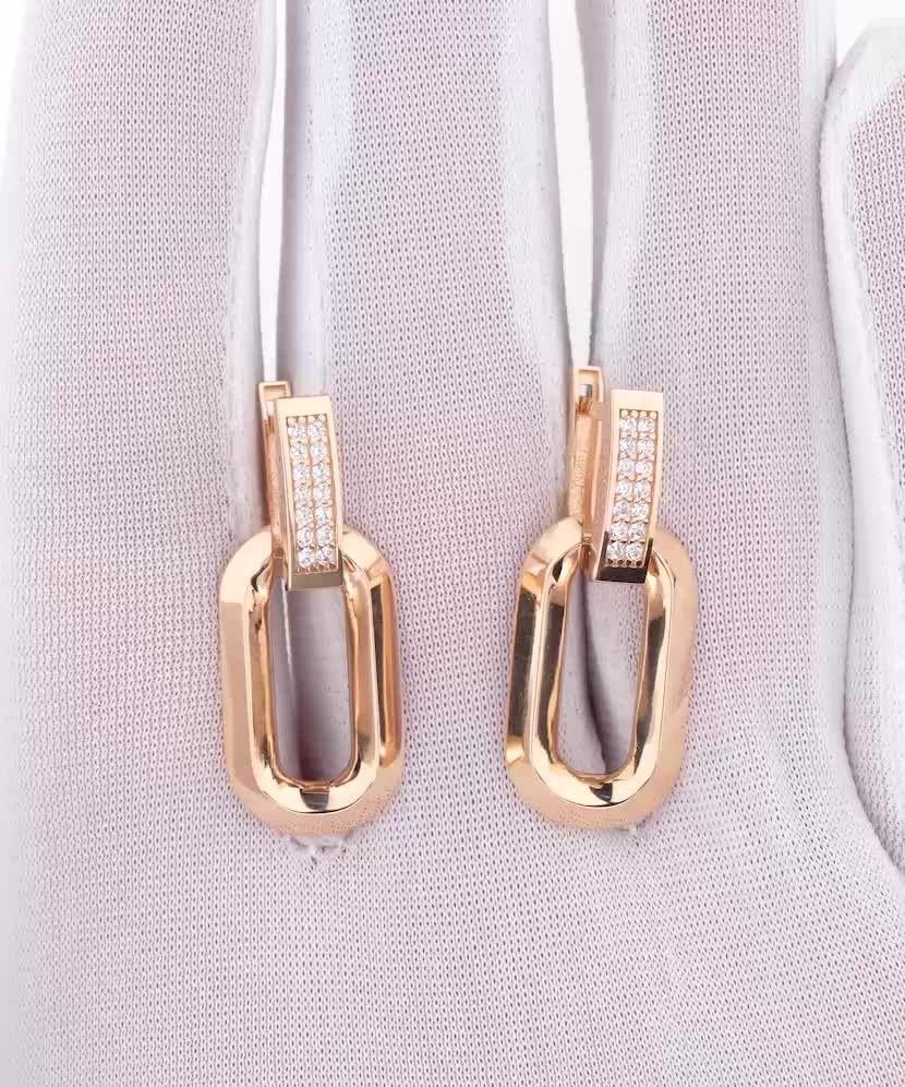 Золотые серьги с цирконами