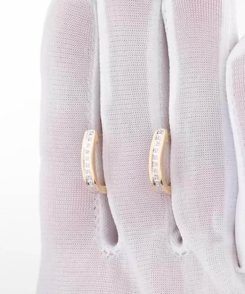 Dzeltena zelta auskari ar briljantiem