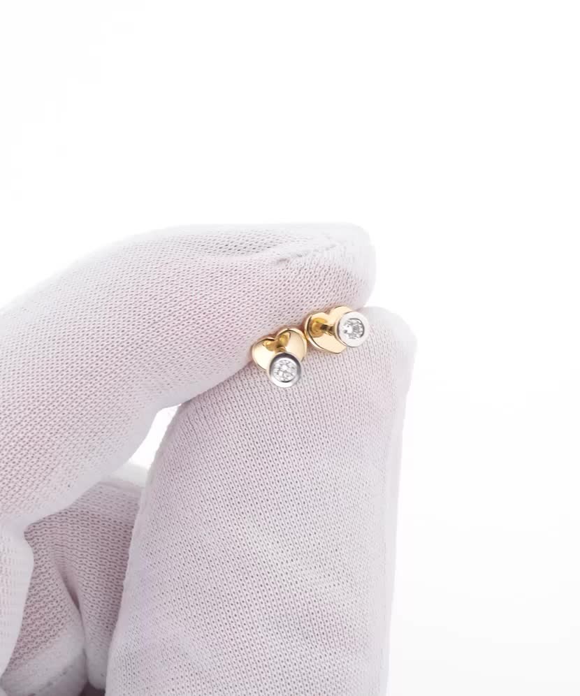 Dzeltena zelta auskari ar briljantiem