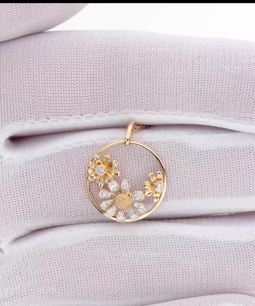 Dzeltena Zelta Kulons Ar Dimantiem