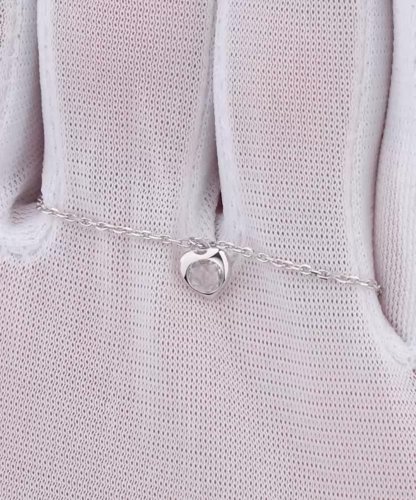 Цепочка из белого золота с подвеской из циркона