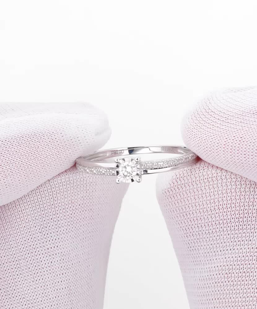 Baltā zelta gredzens ar briljantiem