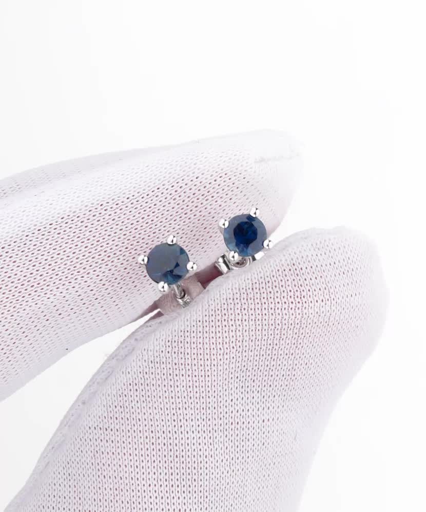 Baltā zelta auskari ar safīriem