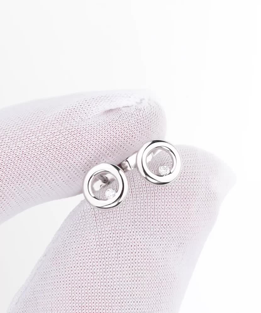 Baltā Zelta Auskari Ar Dimantiem