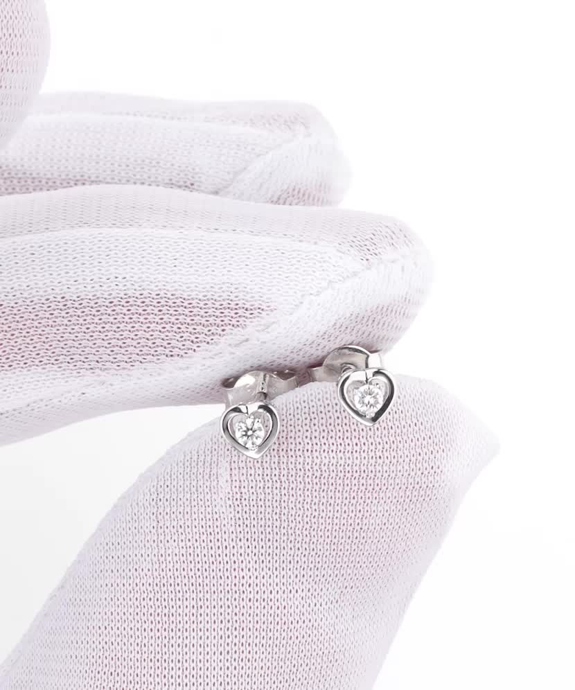 Baltā Zelta Auskari Ar Dimantiem