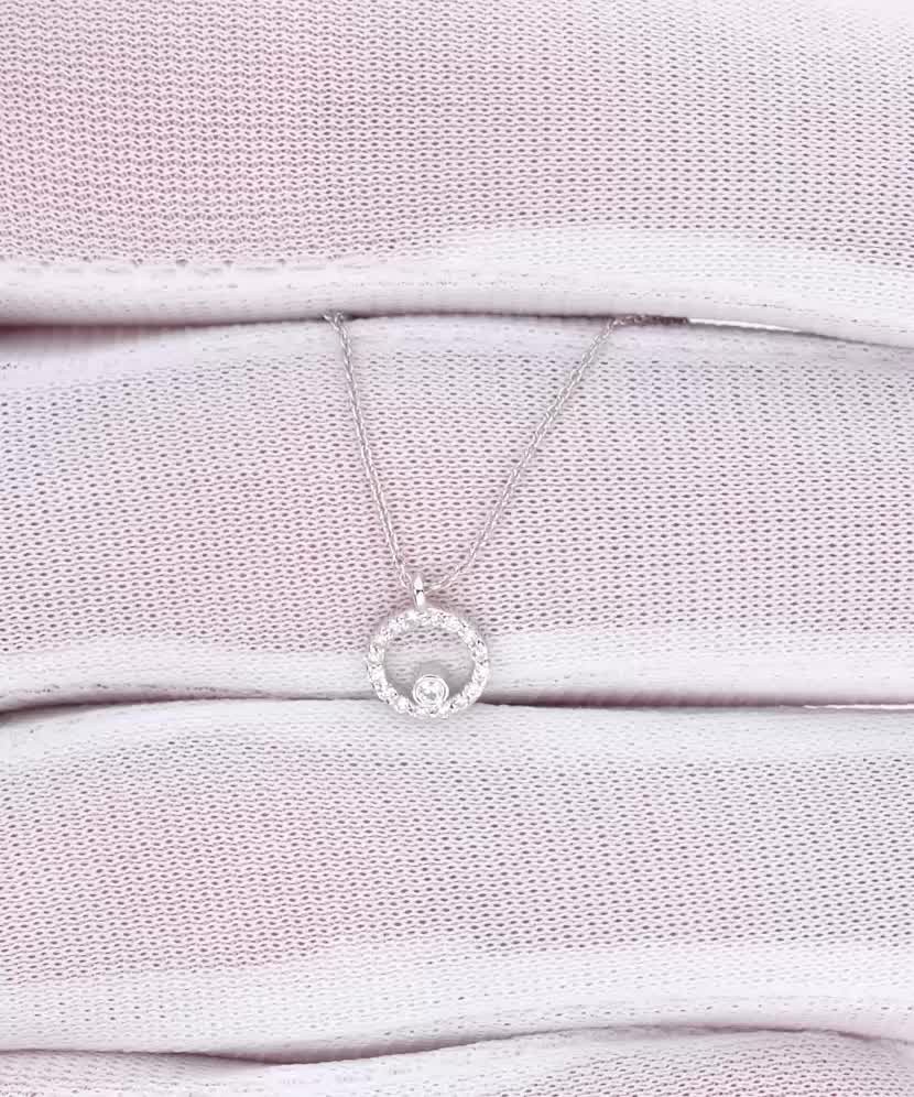 Baltā Zelta ķēdīte ar briljanta piekariņu