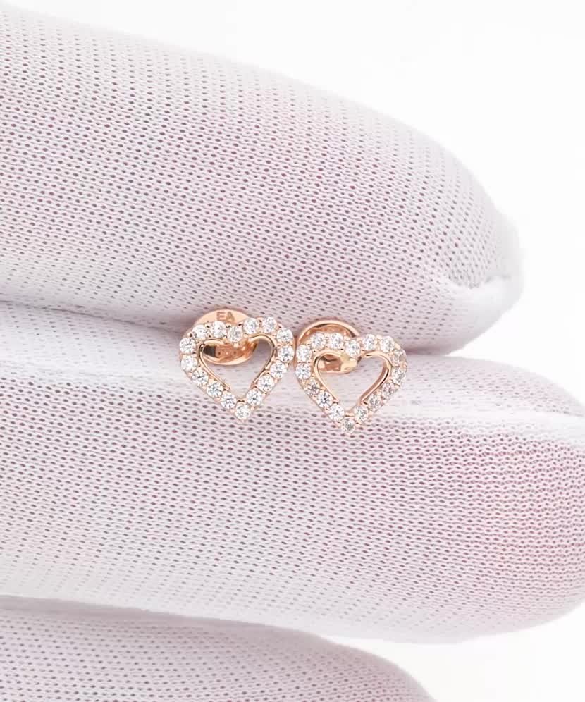 Zelta auskari ar cirkonijiem "Sirsniņa"