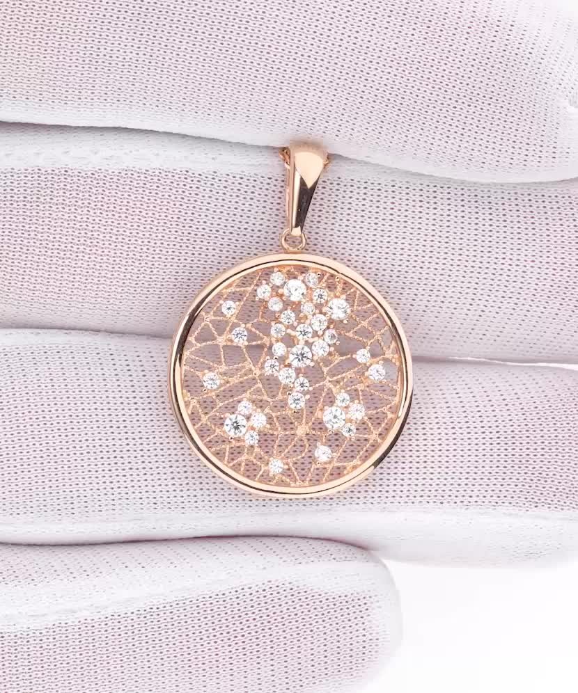 Золотой подвеска с цирконами