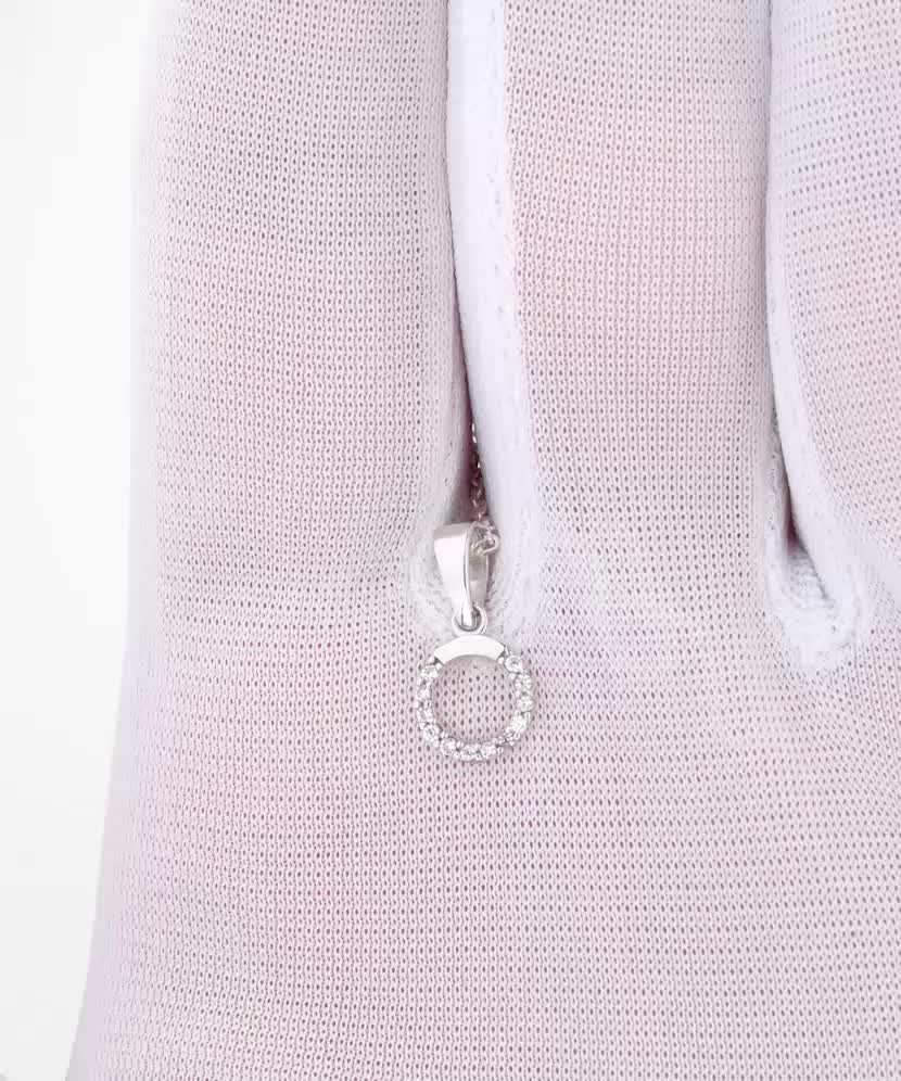 Подвеска из белого золота с цирконами